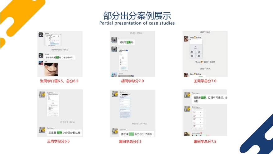 成都唯课国际教育学员高分上岸一览