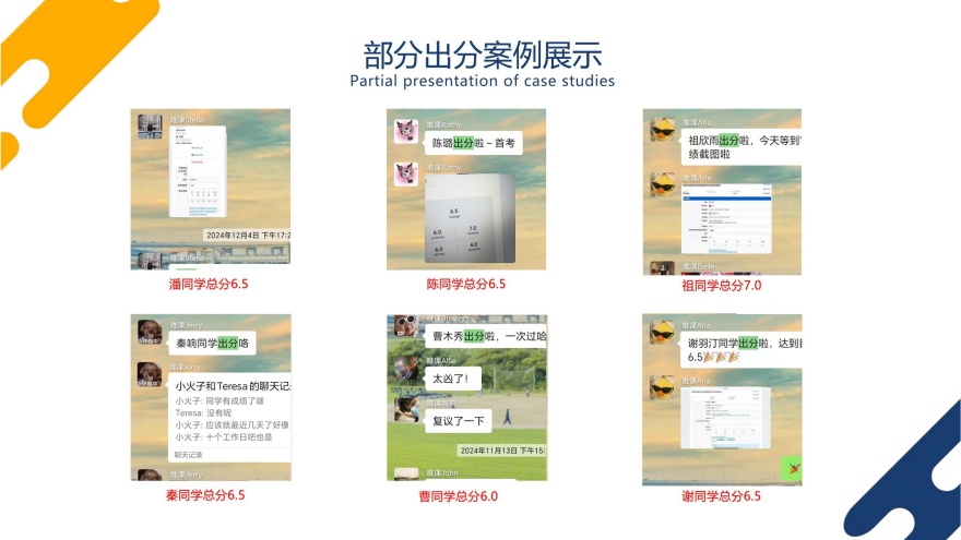 成都唯课国际教育部分学员高分上岸一览