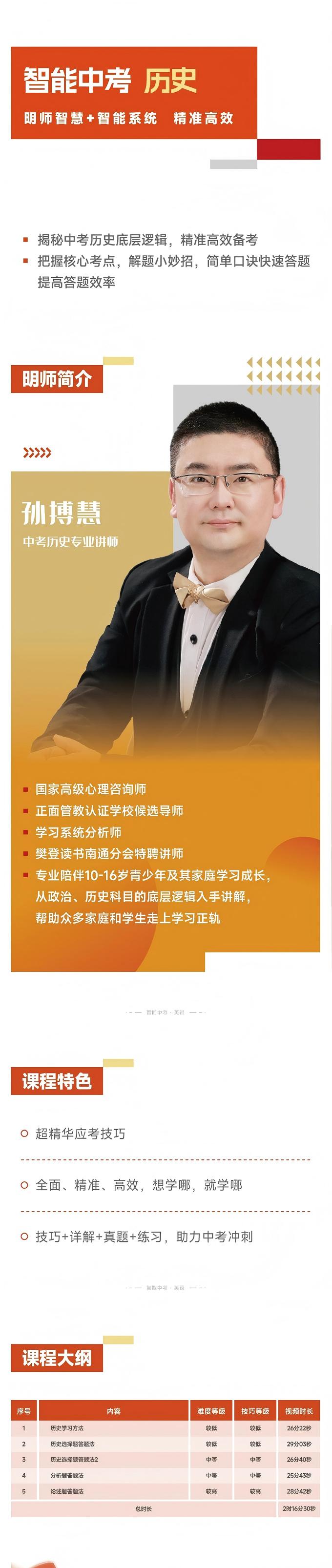 中考历史提分课程