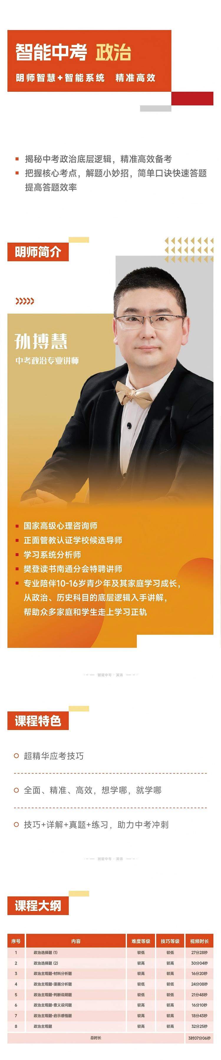 中考政治提分课程