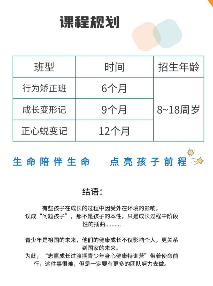 青少年素质教育培训课程