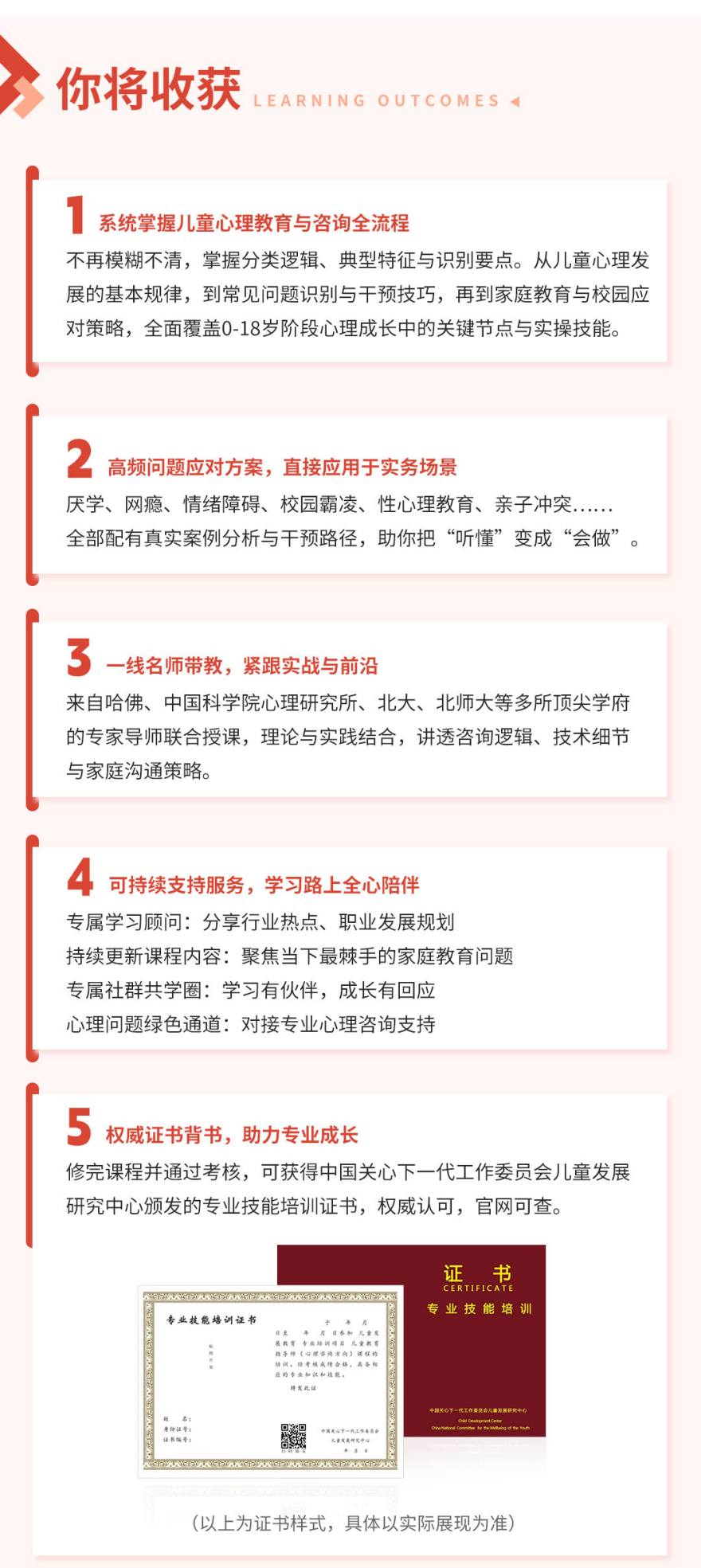 儿童教育指导师（心理咨询方向）专业技能培训