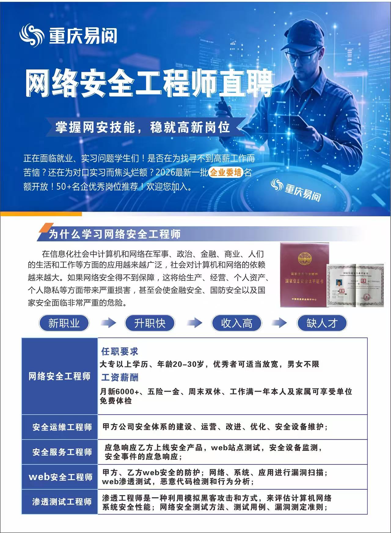 网络安全工程师课程开课了,火热报名中,欢迎咨询！