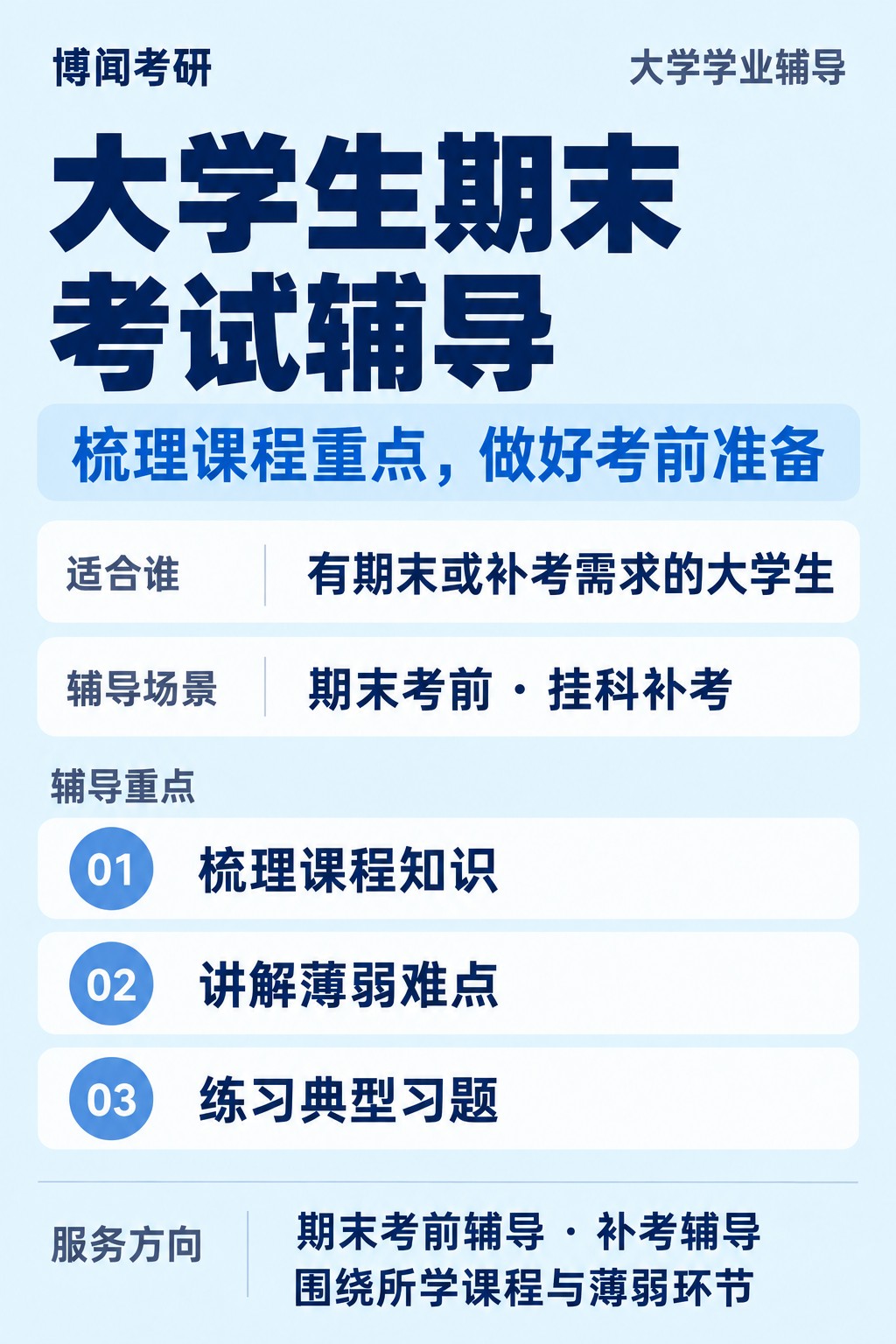 大学生期末考试辅导