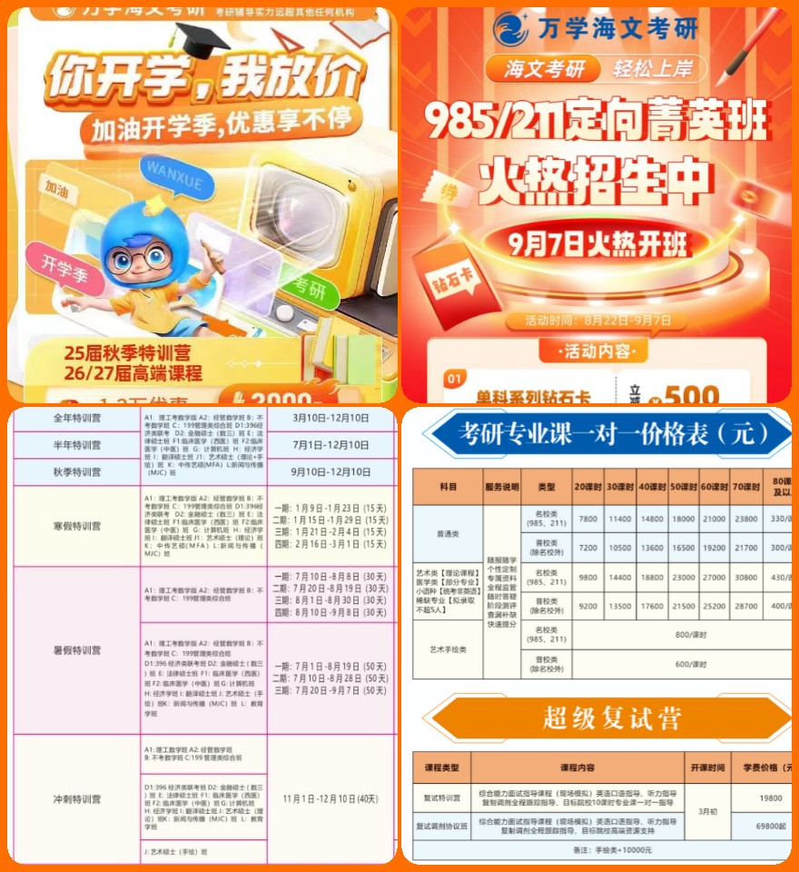 万学教育海文考研机构专注国内考研一站式服务