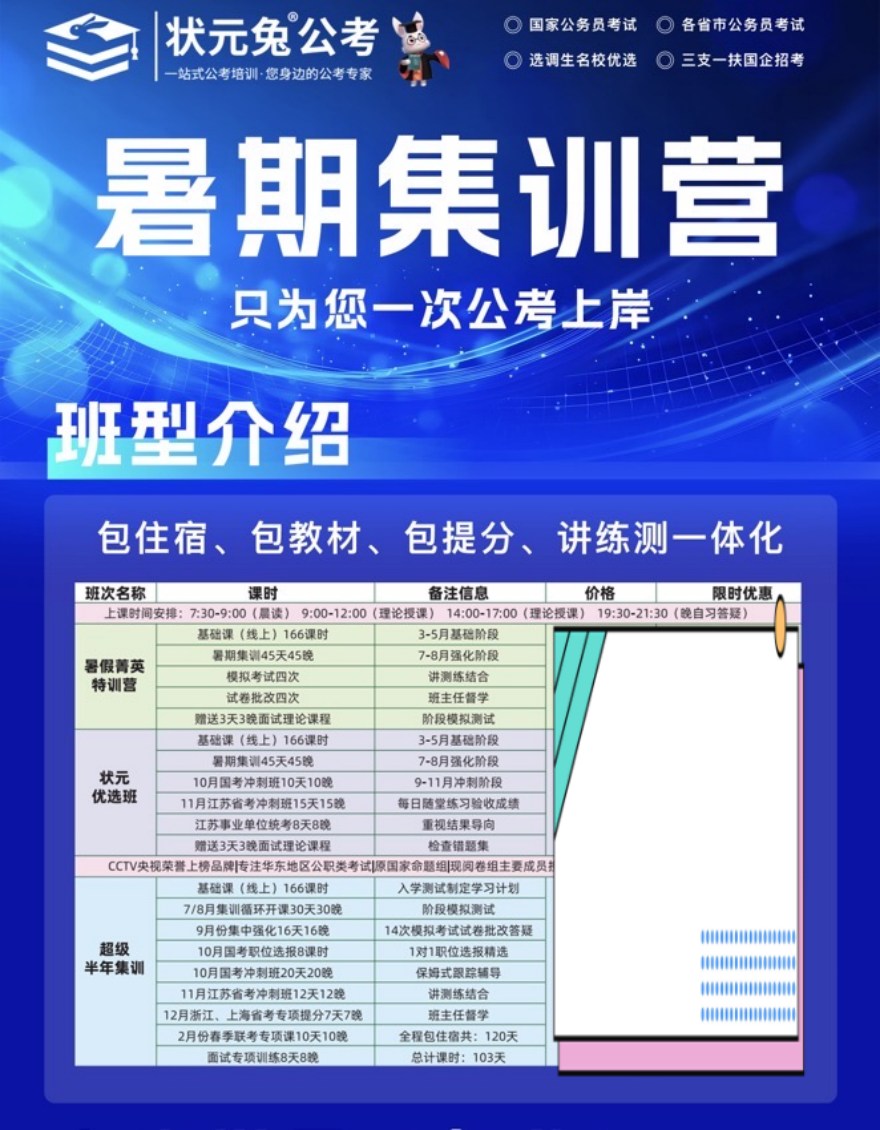 江苏泰州专业的公务员笔试培训机构排名前十更新一览
