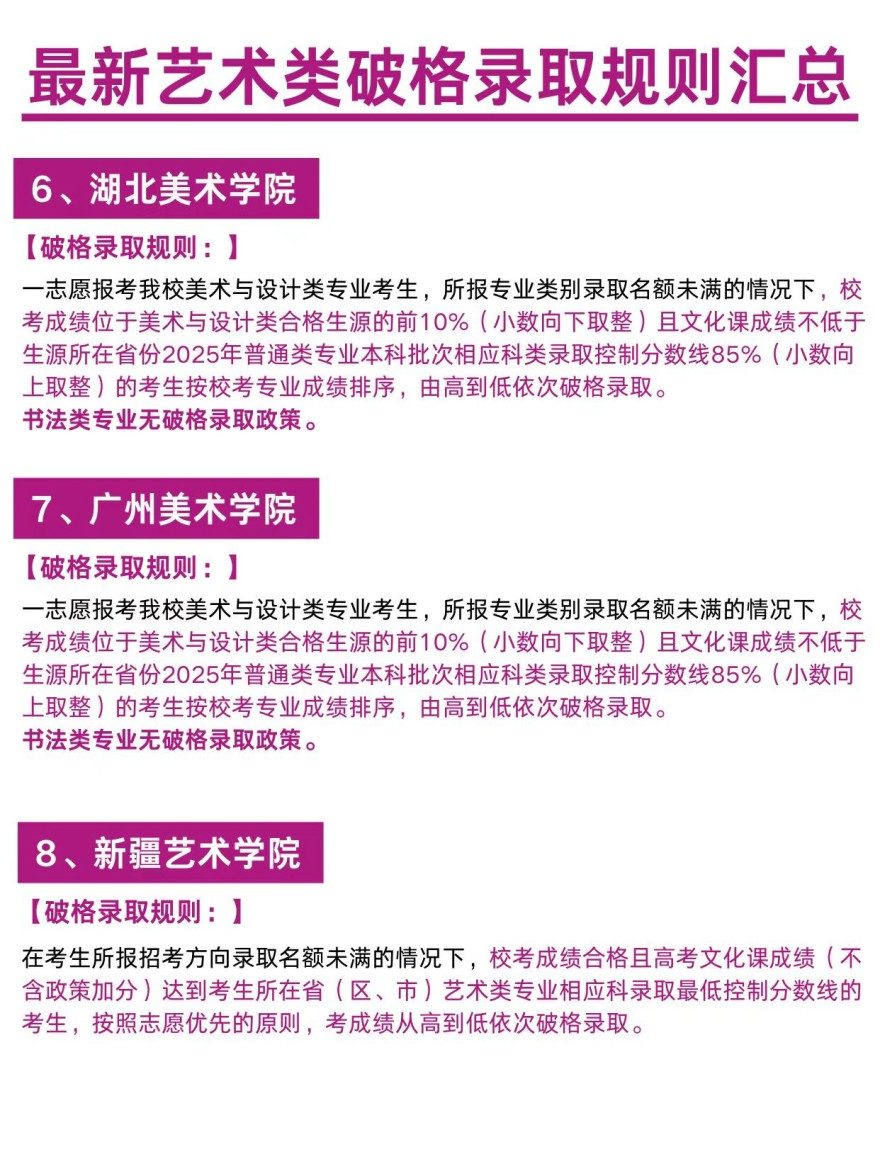 「美术生」最新艺术类破格录取规则汇总！