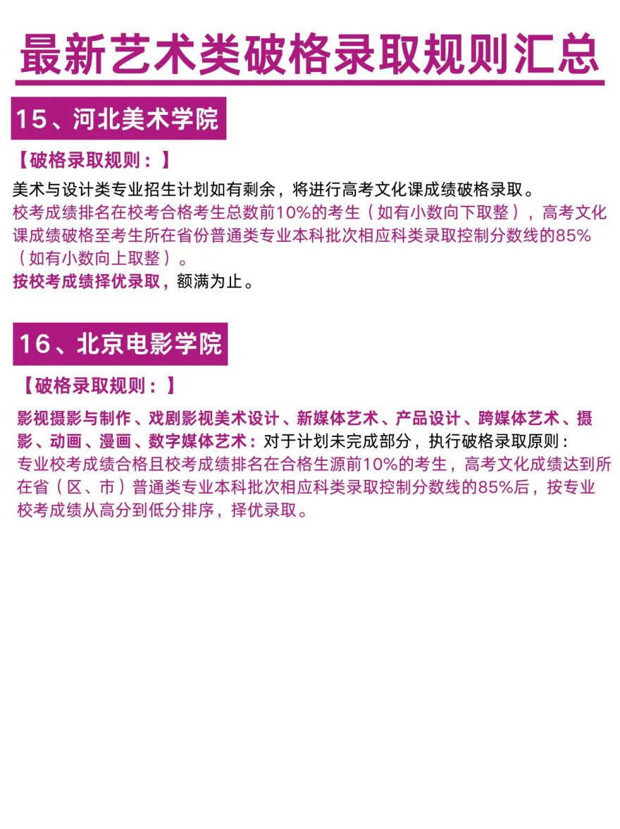 「美术生」最新艺术类破格录取规则汇总！