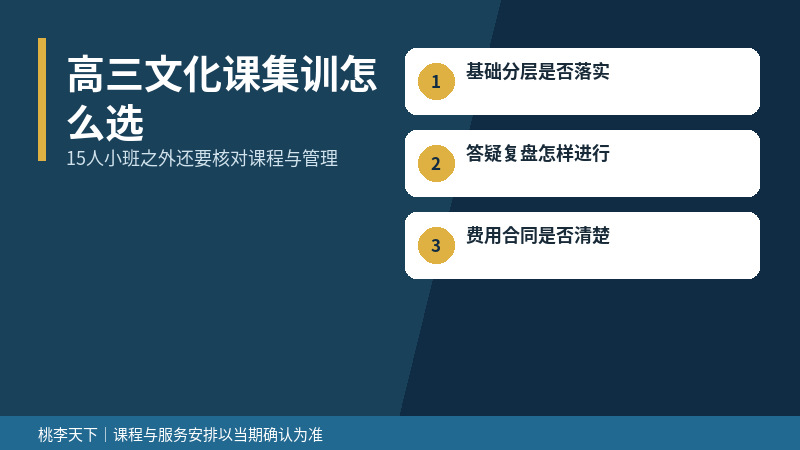 高三文化课集训怎么选:15人小班之外还要核对什么