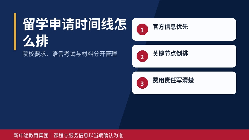 留学申请时间线怎么排:语言、材料与费用分开管理